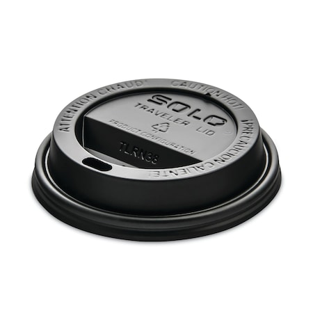 Solo Traveler Cappuccino Style Dome Lid, Fits 8 oz Hot Cups, Plastic, Black, PK1000 TL38B2-0004